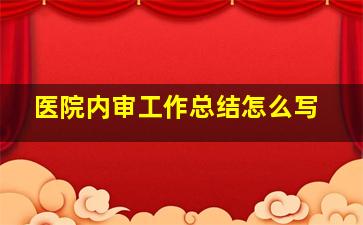 医院内审工作总结怎么写