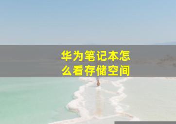 华为笔记本怎么看存储空间