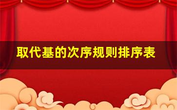 取代基的次序规则排序表