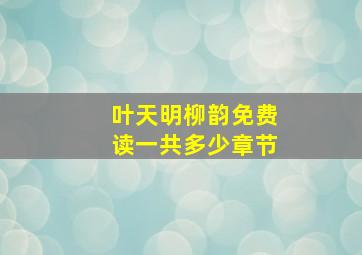 叶天明柳韵免费读一共多少章节