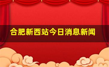 合肥新西站今日消息新闻