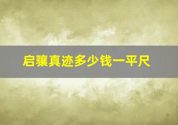 启骧真迹多少钱一平尺