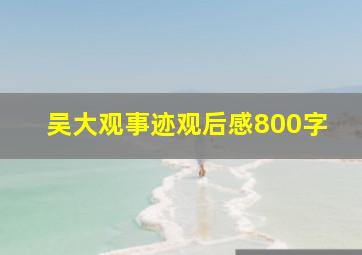 吴大观事迹观后感800字