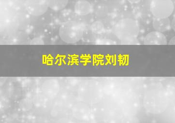 哈尔滨学院刘韧