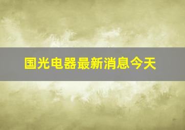 国光电器最新消息今天