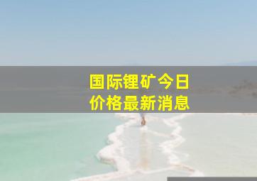 国际锂矿今日价格最新消息