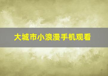 大城市小浪漫手机观看