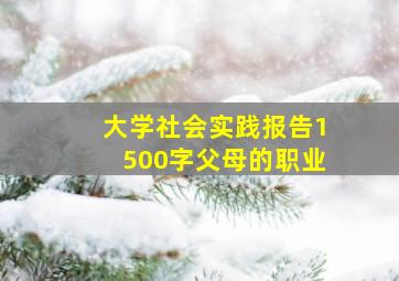 大学社会实践报告1500字父母的职业