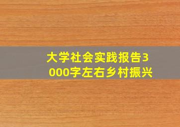 大学社会实践报告3000字左右乡村振兴