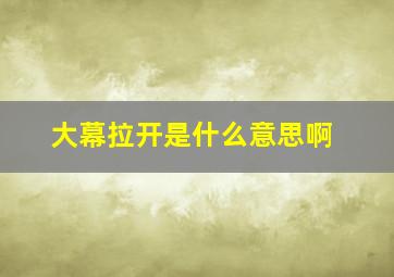 大幕拉开是什么意思啊