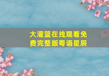 大灌篮在线观看免费完整版粤语星辰