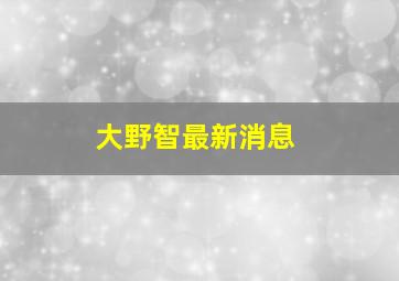 大野智最新消息