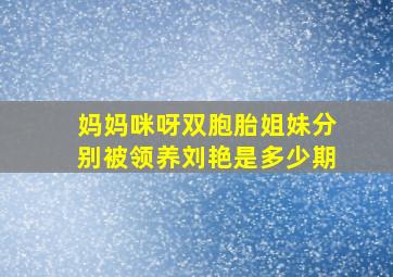 妈妈咪呀双胞胎姐妹分别被领养刘艳是多少期