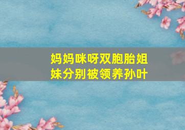 妈妈咪呀双胞胎姐妹分别被领养孙叶