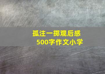 孤注一掷观后感500字作文小学