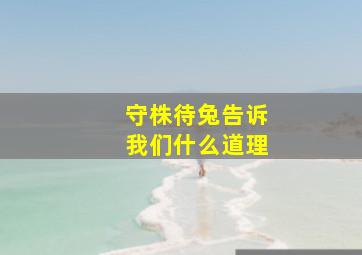 守株待兔告诉我们什么道理