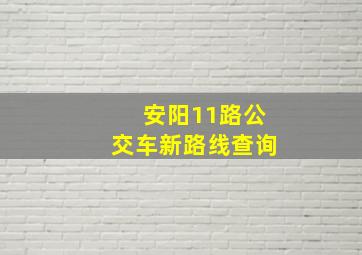 安阳11路公交车新路线查询