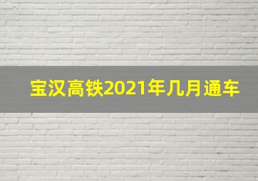 宝汉高铁2021年几月通车