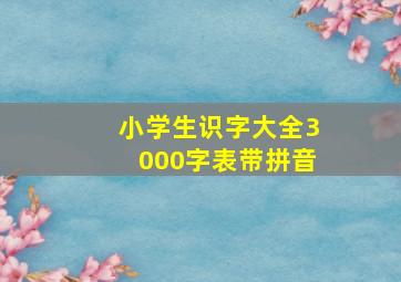 小学生识字大全3000字表带拼音