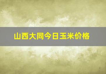 山西大同今日玉米价格