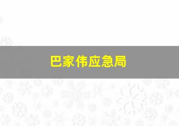 巴家伟应急局