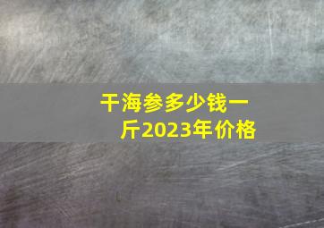 干海参多少钱一斤2023年价格