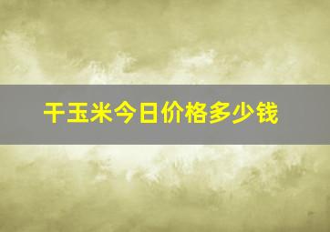 干玉米今日价格多少钱