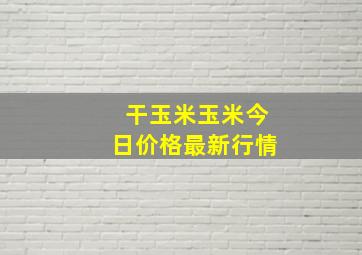 干玉米玉米今日价格最新行情