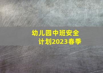 幼儿园中班安全计划2023春季