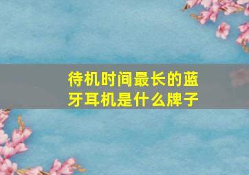 待机时间最长的蓝牙耳机是什么牌子