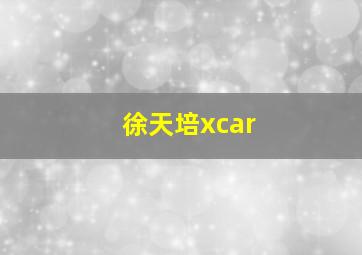 徐天培xcar