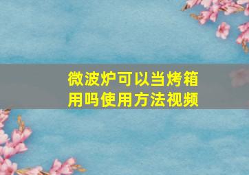 微波炉可以当烤箱用吗使用方法视频