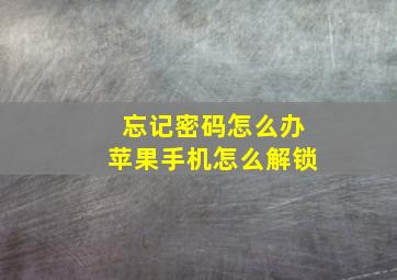 忘记密码怎么办苹果手机怎么解锁