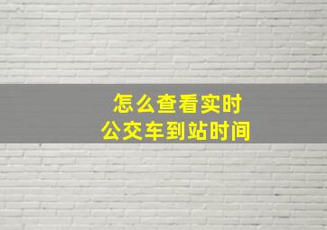 怎么查看实时公交车到站时间