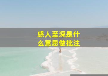 感人至深是什么意思做批注