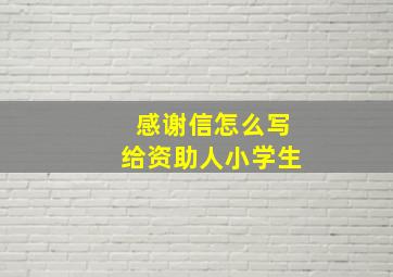 感谢信怎么写给资助人小学生