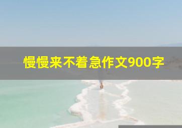 慢慢来不着急作文900字