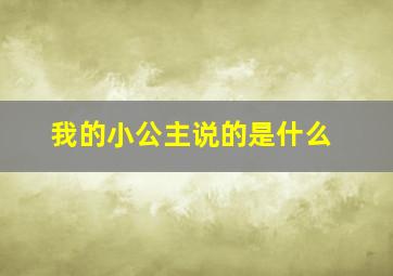 我的小公主说的是什么