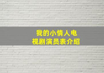 我的小情人电视剧演员表介绍