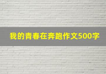 我的青春在奔跑作文500字