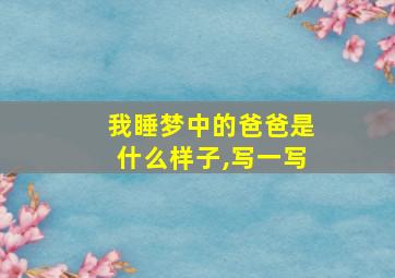 我睡梦中的爸爸是什么样子,写一写