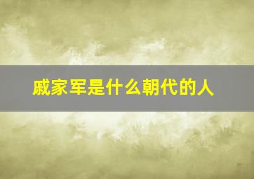 戚家军是什么朝代的人