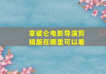 拿破仑电影导演剪辑版在哪里可以看