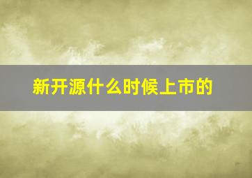 新开源什么时候上市的