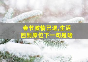 春节激情已退,生活回到原位下一句是啥