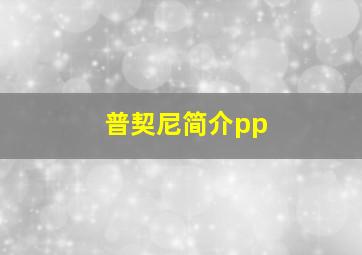 普契尼简介pp