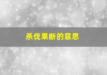 杀伐果断的意思