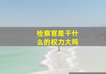 检察官是干什么的权力大吗