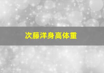 次藤洋身高体重