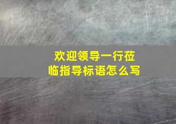 欢迎领导一行莅临指导标语怎么写